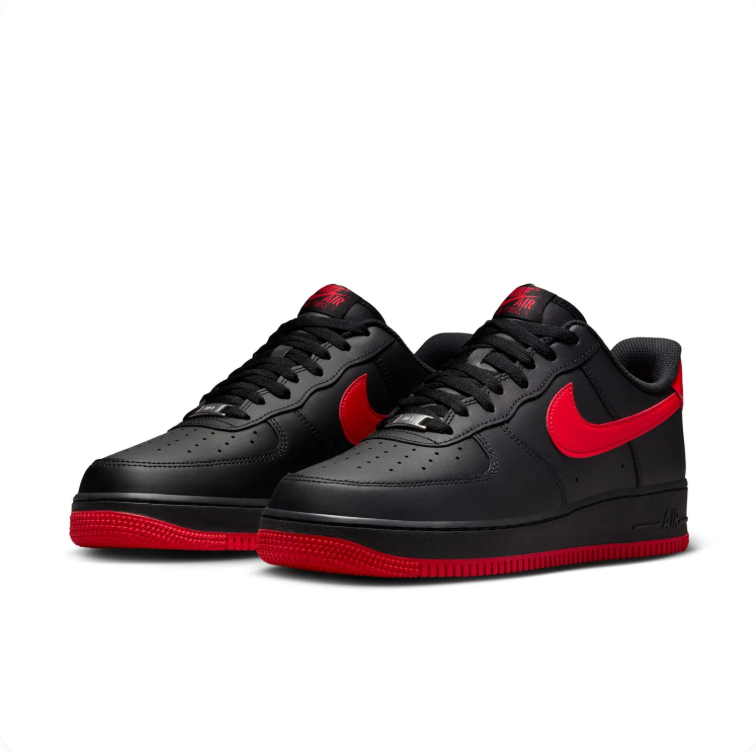 Nike Air Force 1 '07 Black & Red Sneakers