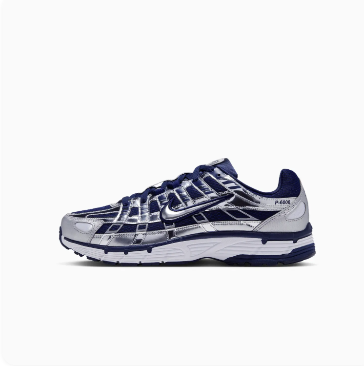 Nike P-6000 Silver & Navy Sneakers
