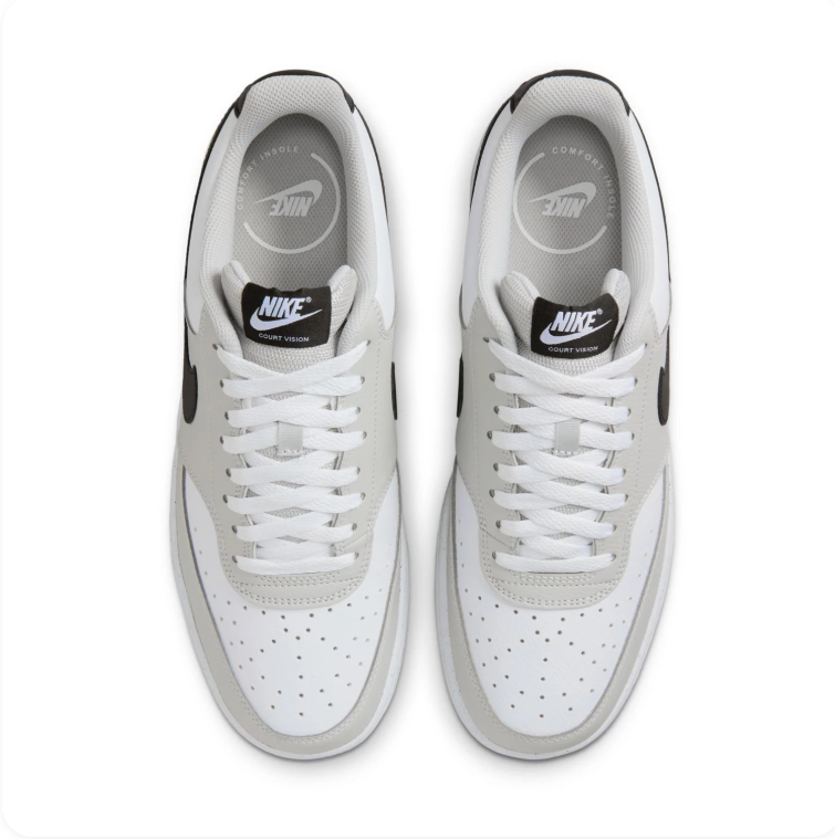 Nike Court Vision Low White, Grey & Black Sneakers