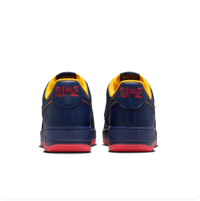 Nike Air Force 1 '07 LV8 Navy Blue, Red & Gold Sneakers