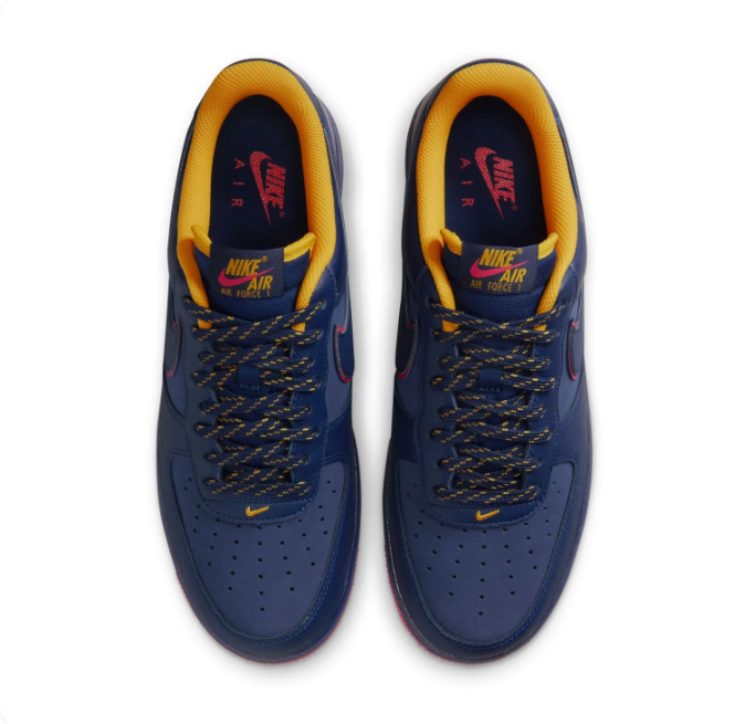 Nike Air Force 1 '07 LV8 Navy Blue, Red & Gold Sneakers