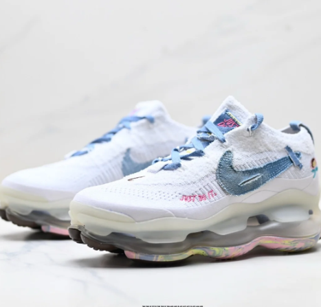 Nike Air Max Scorpion White & Blue Graffiti Sneakers