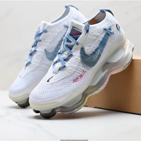 Nike Air Max Scorpion White & Blue Graffiti Sneakers